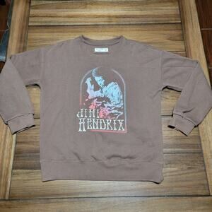 Abercrombie Kids LS Brown Crewneck Soft Sweatshirt "Jimi Hendrix" - Size 13/14